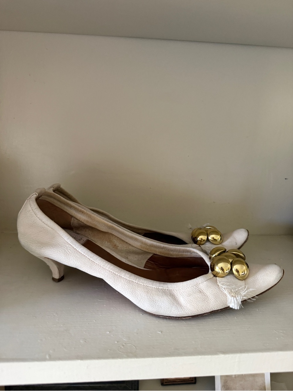 Chloe archive kitten heel leather ecru - Picture 2 of 9